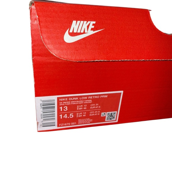 Nike Dunk Low Retro Premium "Dark Smoke Grey/White/Barely Green" Men's Shoe 13 🆕 - Picture 2 of 7